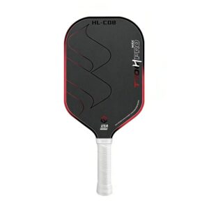T700 Carbon Fiber Pickleball Paddle 16mm Core Lightweight Single Paddle with Polymer Honeycomb Core(BLACK+RED)