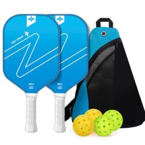 Heli Sport Pickleball Set -  Blue Paddles, Balls and a Carry Bag