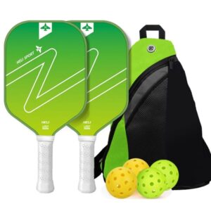 Heli Sport Pickleball Set - Green Paddles, Balls and a Carry Bag - Image 1