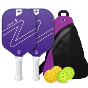 Heli Sport Pickleball Set -  Purple Paddles, Balls and a Carry Bag
